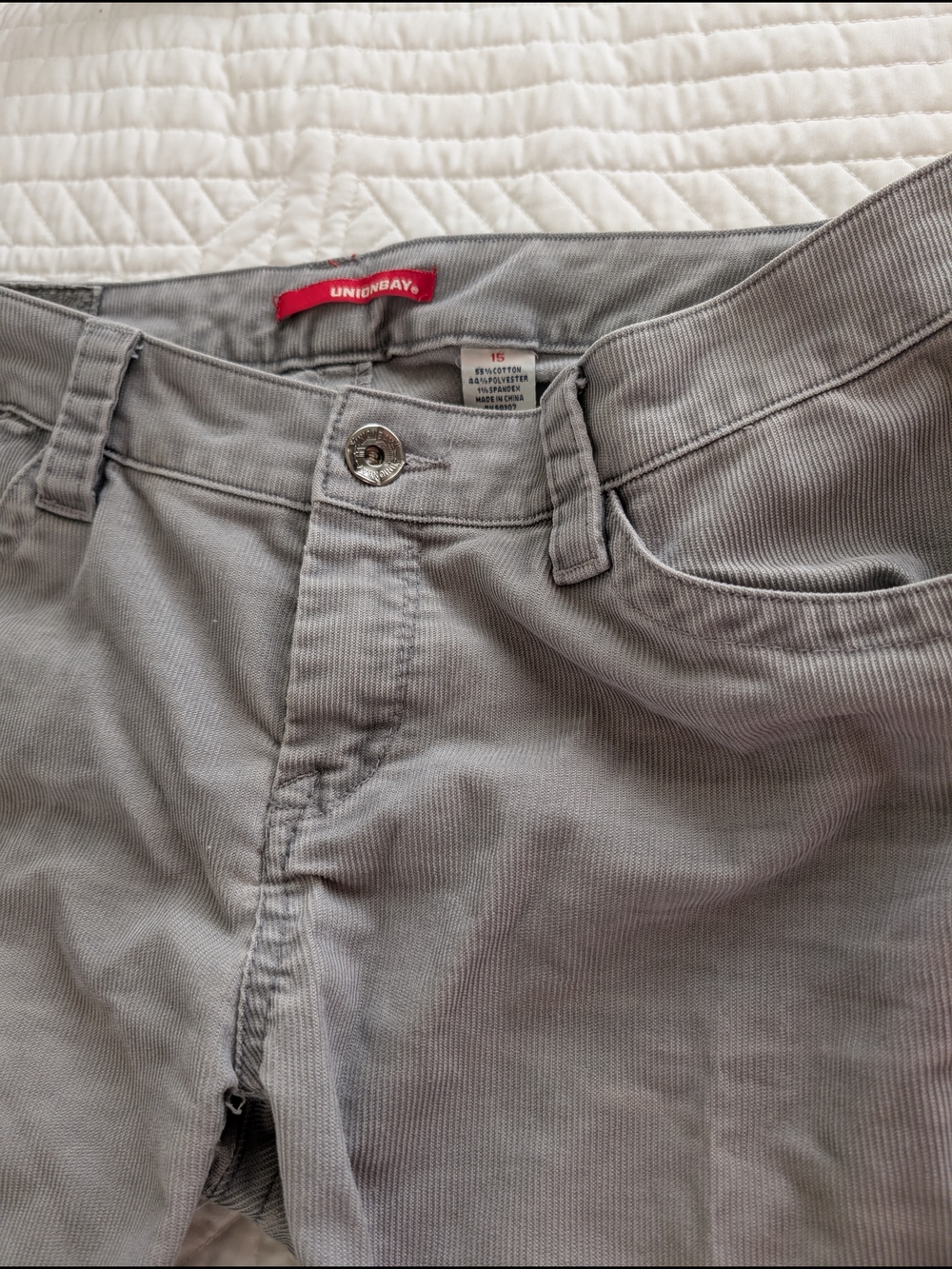 Unionbay Women's Straight Leg Jeans in Light Gray